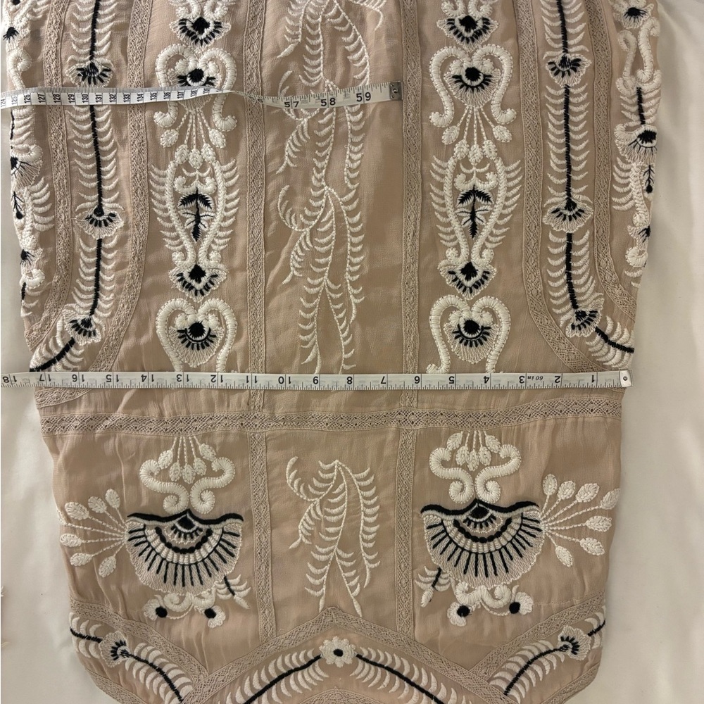 Maeve Beige Embroidered Slip Dress - Picture 12 of 13